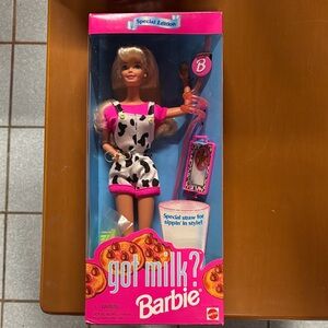 Barbie Special Edition “Got Milk” Doll in Black and Pink Outfit